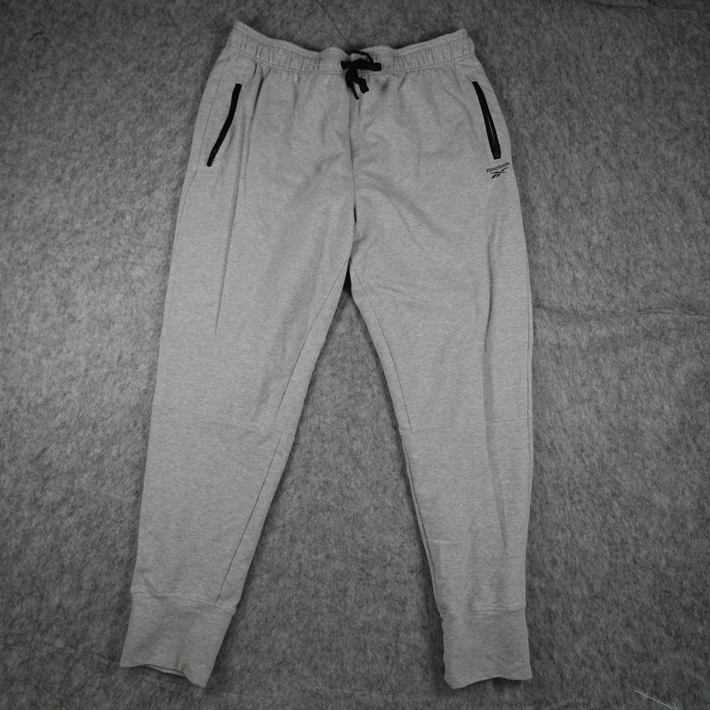 Reebok Pants Men Extra Large Gray Heathered Tapered Jogger Activewear
